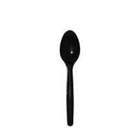 Plastic Dessert Spoon Black