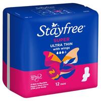 Stayfree Super Ultrathin Wings 12 Pack