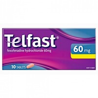 TELFAST Hayfever Allergy Relief 60Mg 10 Tablets