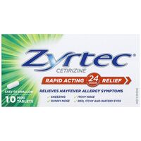 Zyrtec Rapid Tablets 10 Pack