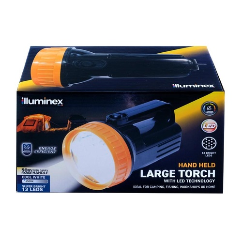 Illuminex Battery Operated Large Torch 13 LED 21cm x 11.8cm x 11.8cm