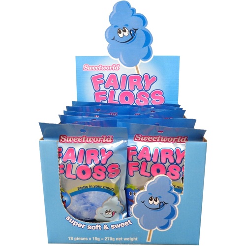 Sweetworld Fairy Floss- Blueberry 15g x 18