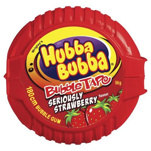 Hubba Bubba Bubble Gum Strawberry Tape 56g x 12