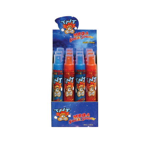 TNT Mega Sour Spray Bubblegum Sherbet 110ml x 12