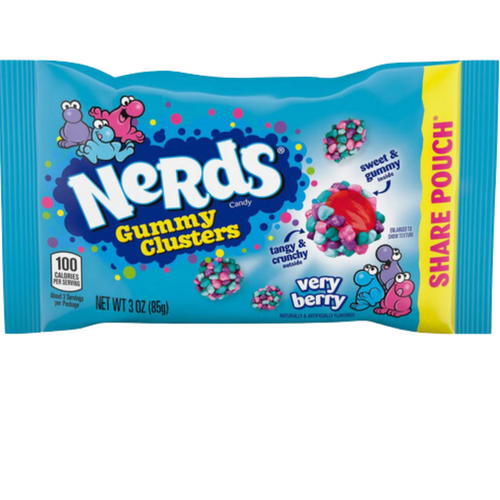 USA Nerds Gummy Clusters Very Berry Pouch 85g x 12