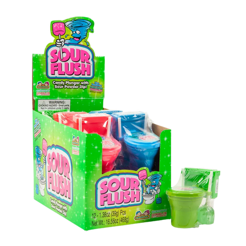 Sour Flush Candy Plunger With Sour Powder Dip 39g x 12