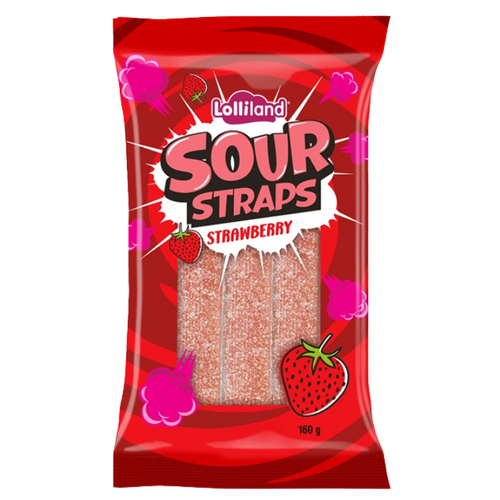 Sour Straps Strawberry 160g x 12
