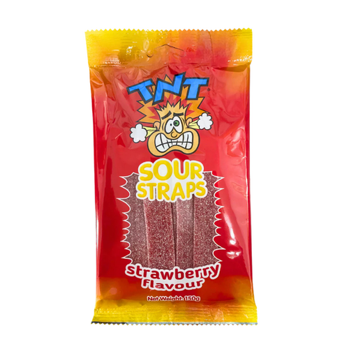 TNT Sour Straps Strawberry 150g x 12