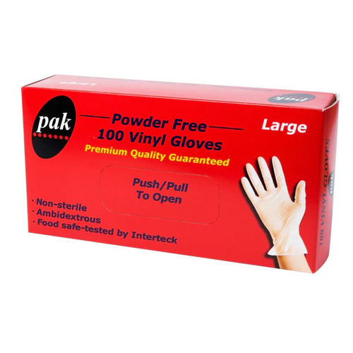 Vinyl Gloves Powder Free Clear  x 100 S/M/L/XL
