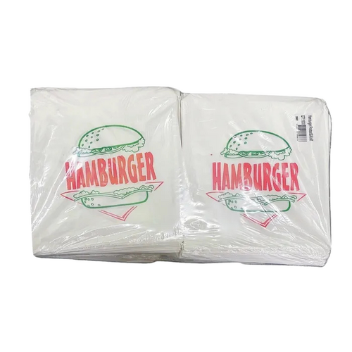 Hamburger Paper Bags Printed White x 1000