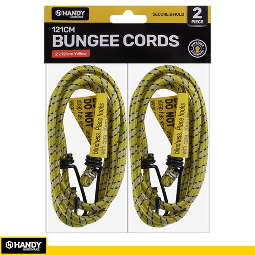 Bungee Cord Black & Yellow 121cm 2pc