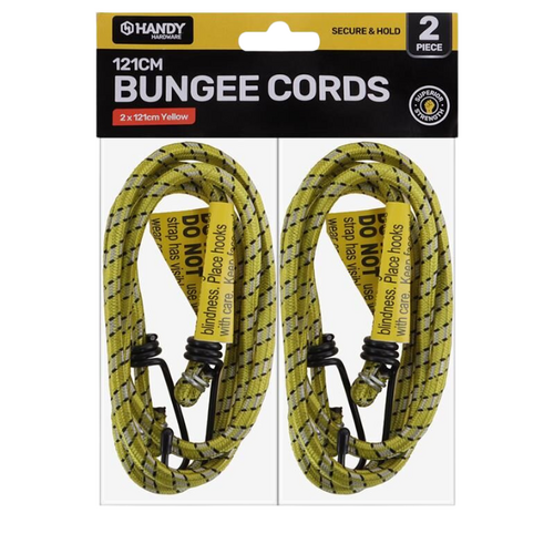 Bungee Cord Black & Yellow 121cm 2pc