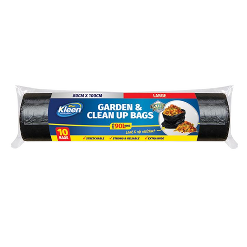 Bin Liner Garbage Bag 90L 80cm x 100cm - 10pk - Black