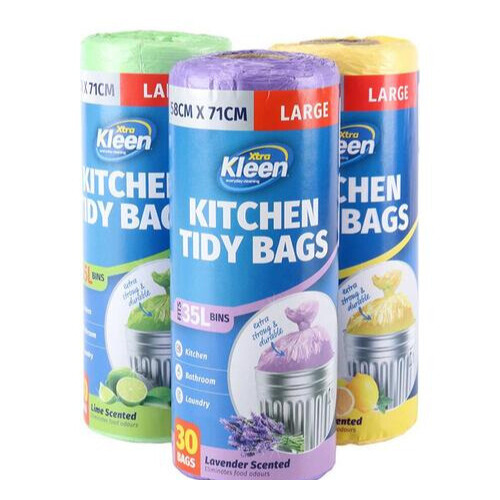 Bin Liner Kitchen Tidy Garbage Bag 35L 58cm x 71cm - 3 Scented Lemon, Lime & Lavender