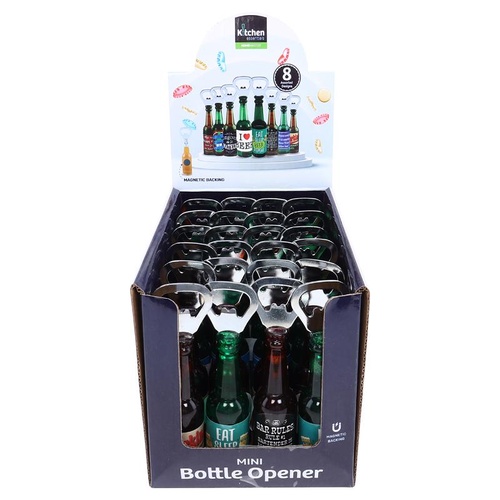 Bottle Opener With Magnet Beer Bottle Shaped 8 Assorted
