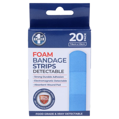 Foam Bandage Strips Detectable 7.6cm x 1.9cm - 20pk