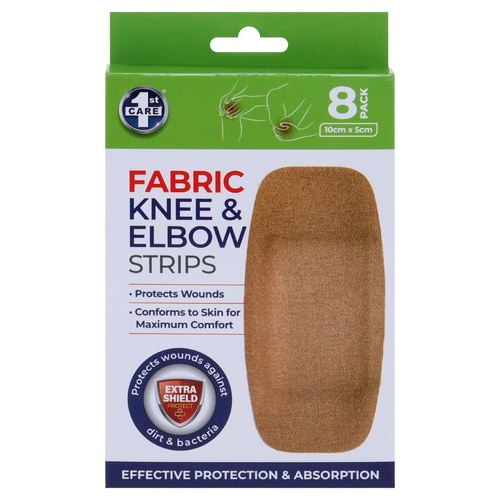 Bandage Strips Knee & Elbow 5cm x 10cm 8pk - Fabric