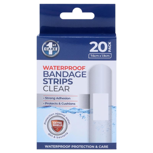 Bandage Strips Waterproof Clear 7.6cm x 1.9cm 20pk