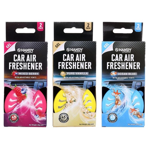 Car Air Freshener with Adjustable Vents 2 Pack 3 Assorted Scents