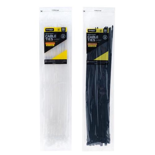 Cable Ties Black & Clear Assorted In Carton 350mm x 4.8mm