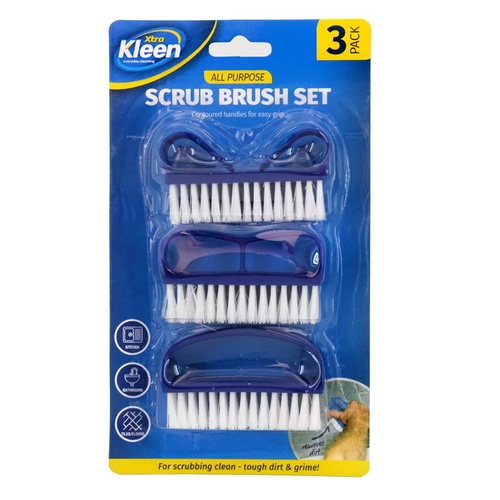 Compact Clean & Scrub Brush Set 3pk