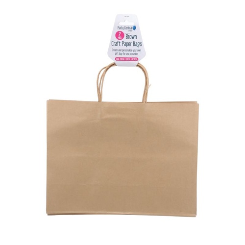 Craft Paper Bags Horizontal Brown 25cm x 31cm x 11.5cm 2pk