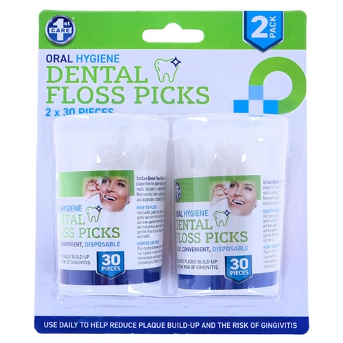 Dental Floss Picks 2 x 30pc Packs (60pc total)