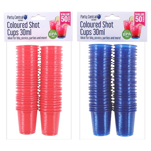 Drinkware Shot Cups Coloured 30mL 50pk
