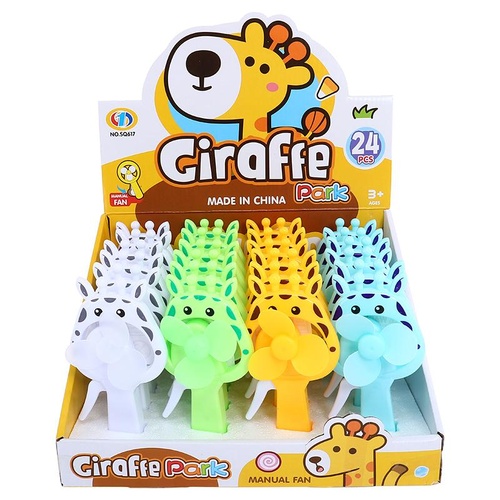 Fan Manual Giraffe Series 3.5cm x 8cm x 15cm 4 Assorted Colours