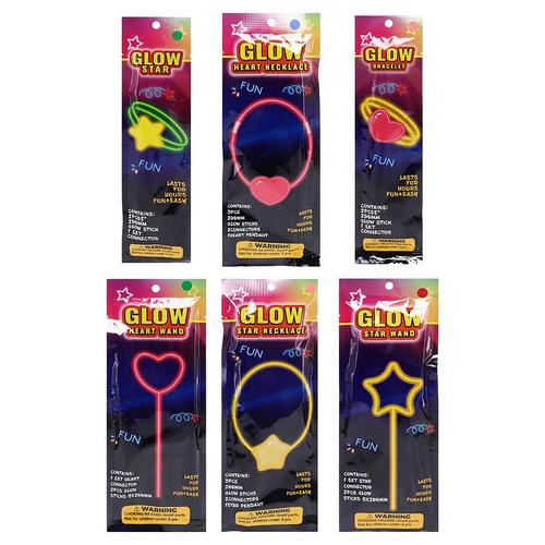 Glow Dress-up Accessories - 6 Assorted Necklace, Bracel
