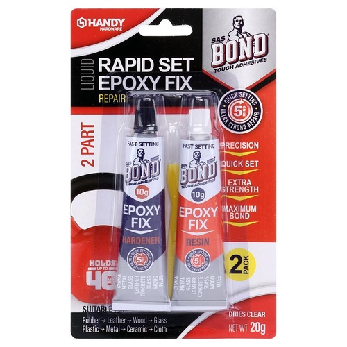 Glue Epoxy Fix Includes Hardener & Resin 2pk Tubes