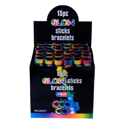 Glow Stick Bracelet 15pk 20cm x 5mm