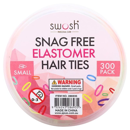 Hair Elastic Ties (Elastomer) 300pk/Tub - 4 Assorted Colour Packs