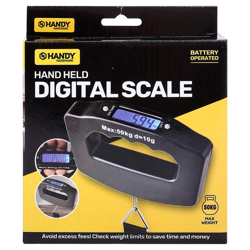Handheld Digital Scale 50kg Limit Battery Operated (2 x AAA Not Included)