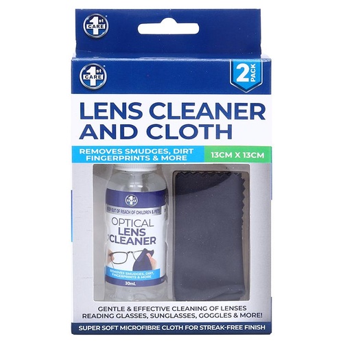 Lens Cleaner Solution 30mL & Cloth 13cm x 13cm