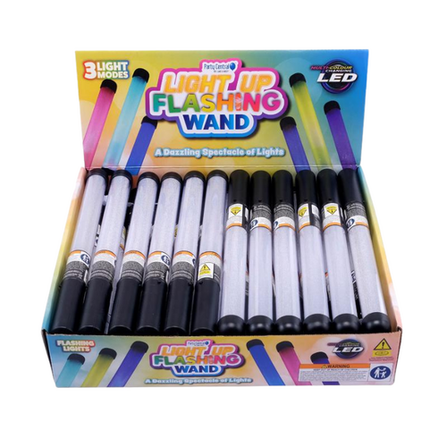Light Up Wand LED 2.5cm x 31cm Black Colour Changing