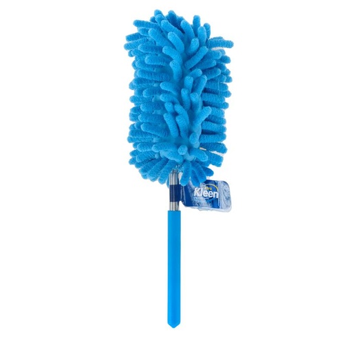 Microfibre Duster with Telescopic Extendable Handle - 27cm to 64cm - Blue