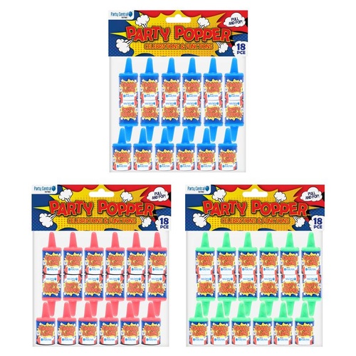Party Popper Pull & Pop 18pk