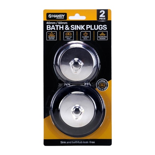 Plugs - Sink & Bath 40mm & 50mm 2pc