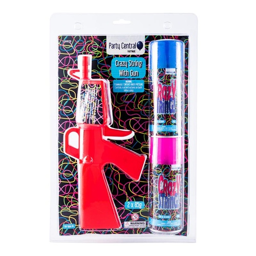 Party String With Gun Includes: 2 x 85g Party String & Gun