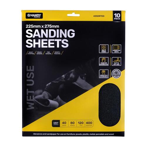 Sandpaper Assorted Pack (For Wet Use Only) 225mm x 275mm