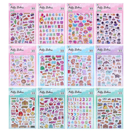 Sticker Set 3D 12 Assorted Designs 20cm x 25cm