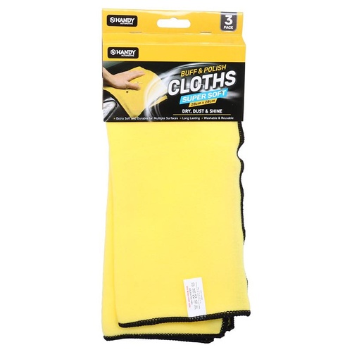 Super Soft Polishing Cloth 28cm x 28cm 3pk