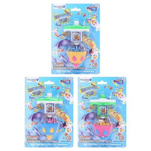 Spinner Top Toy - 3 Assorted Colours