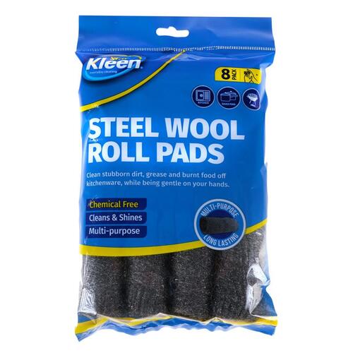 Steel Wool Roll Pad - 8pk