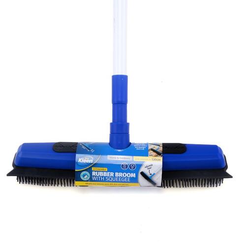 Squeegee With Rubber 2 in 1 with Telescopic Extendable Handle - Head (34cm x 6cm)- Handle Extends from (75cm to 130cm)