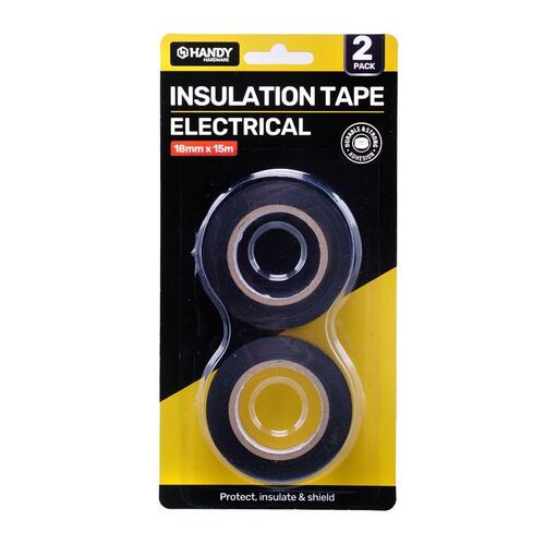 Handy Hardware Electrical Tape Black (18mm x 15m) 2pk