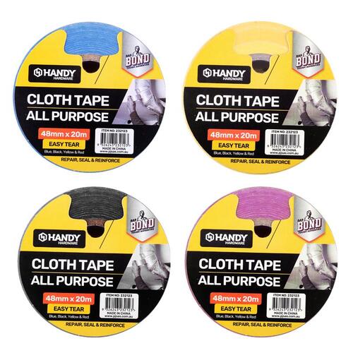 Tape Multi Purpose Cloth Tape 4 Assorted Colours (Yellow)