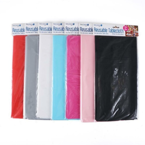 Table Cloth Reuseable 137cm x 183cm - Plastic - 6 Assorted