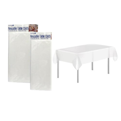 Table Cloth Reusable 137x183cm - Plastic - White Only